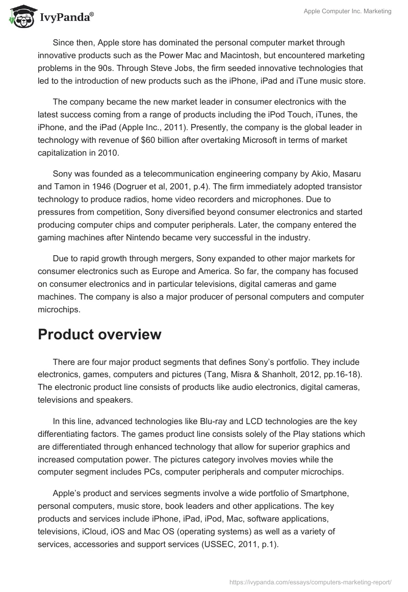 Apple Computer Inc. Marketing. Page 2