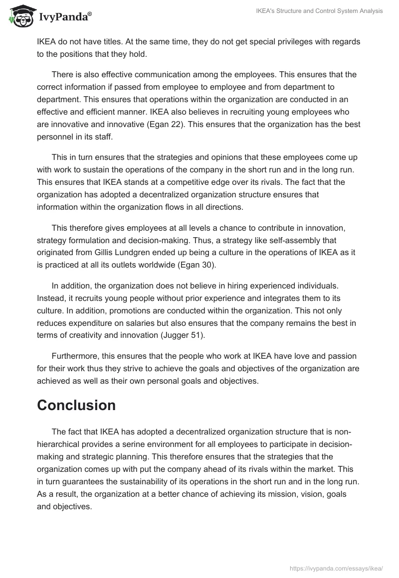 IKEA's Structure and Control System Analysis. Page 2