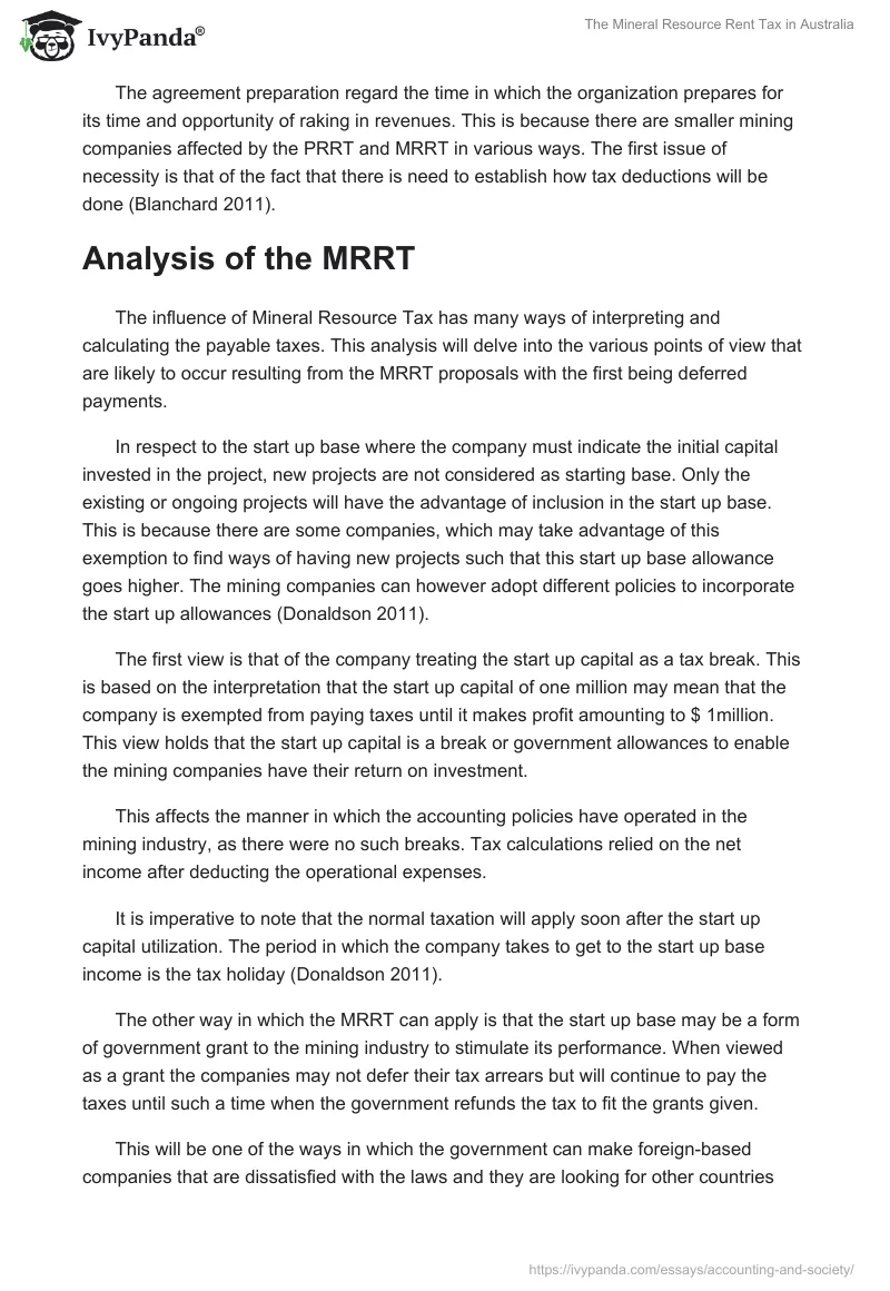 The Mineral Resource Rent Tax in Australia. Page 4