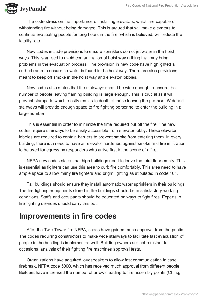 Fire Codes of National Fire Prevention Association. Page 2
