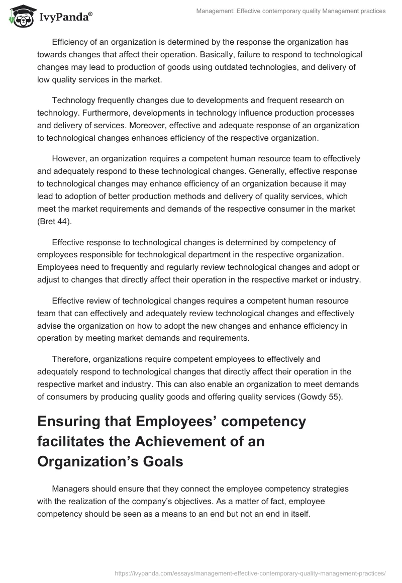 Management: Effective contemporary quality Management practices. Page 5
