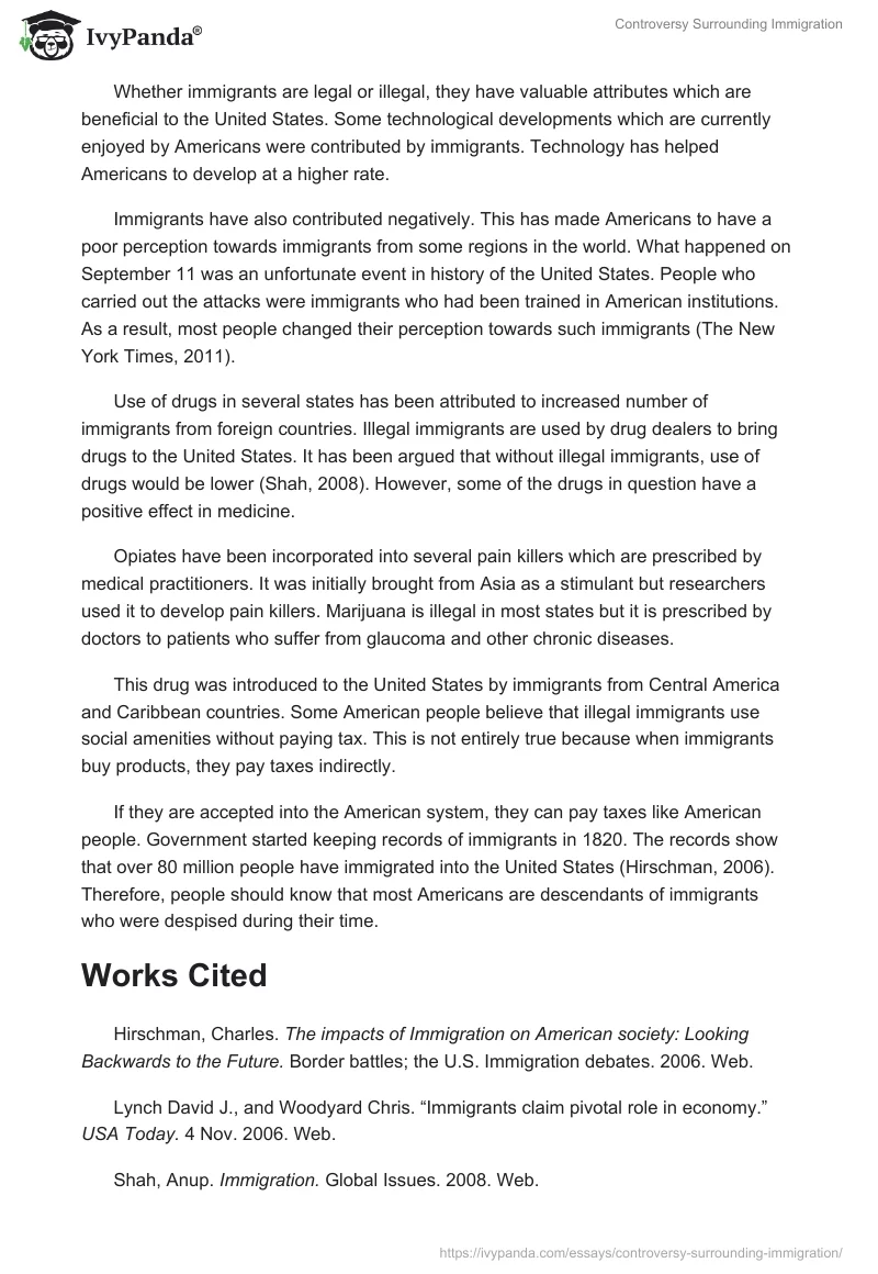 Controversy Surrounding Immigration. Page 2