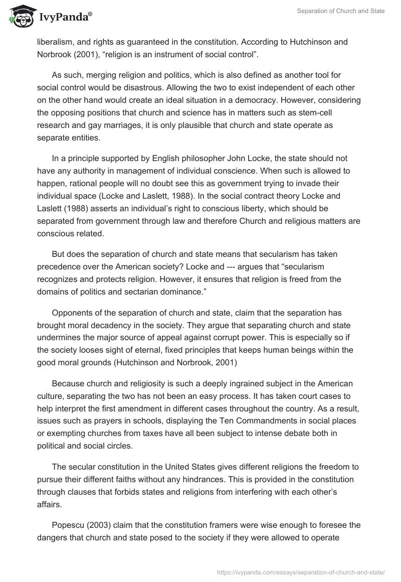 Separation of Church and State. Page 4