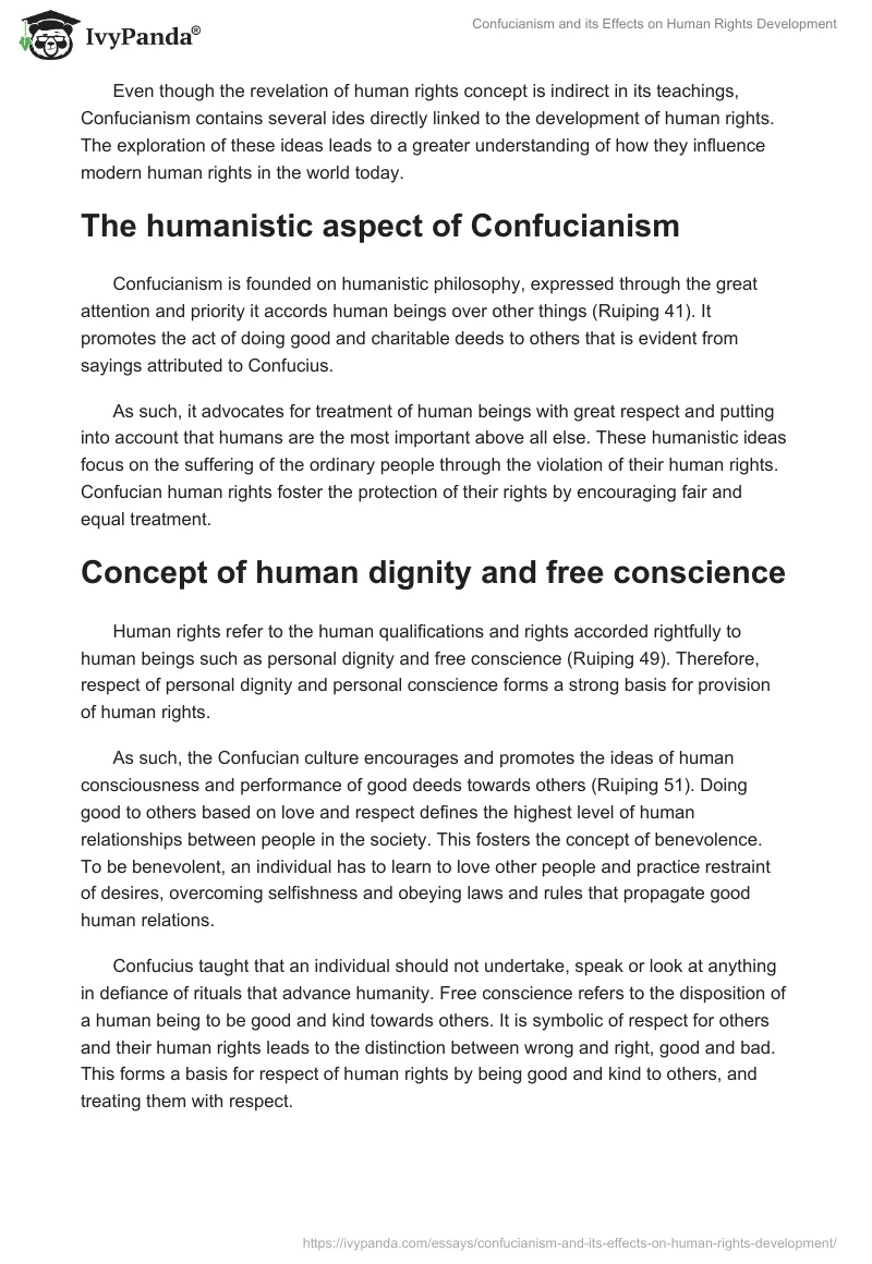Confucianism and its Effects on Human Rights Development. Page 2