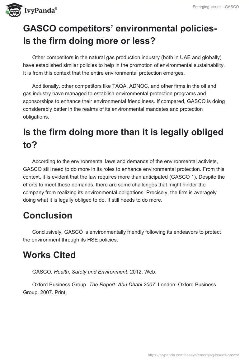 Emerging issues - GASCO. Page 4