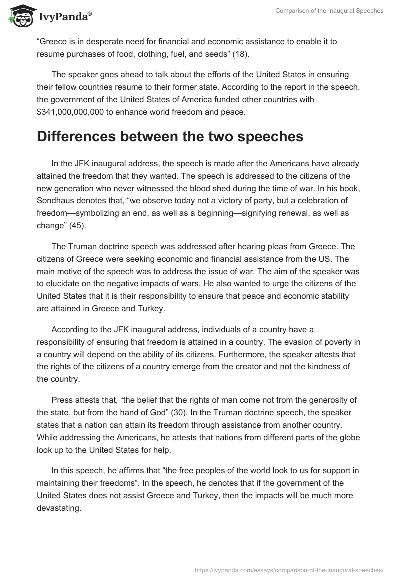 Comparison of the Inaugural Speeches. Page 2