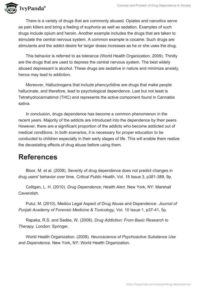 Concept and Problem of Drug Dependence in Society. Page 2