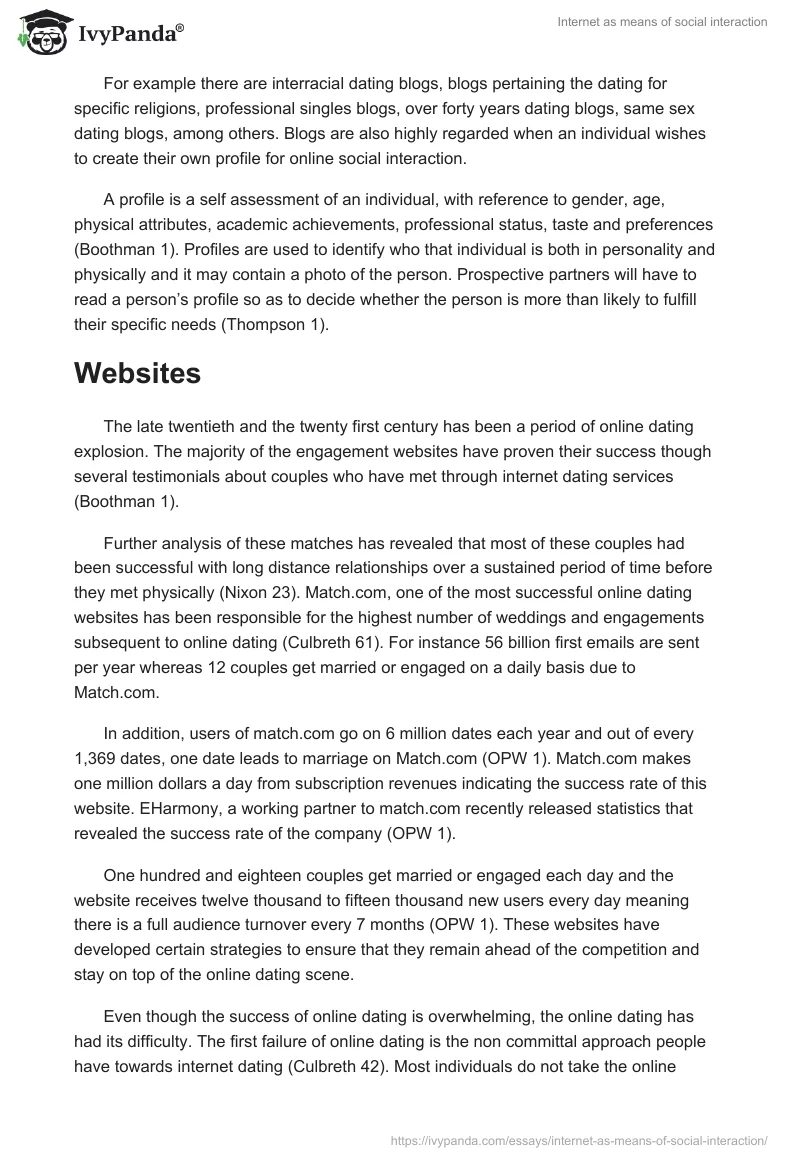 Internet as Means of Social Interaction. Page 2