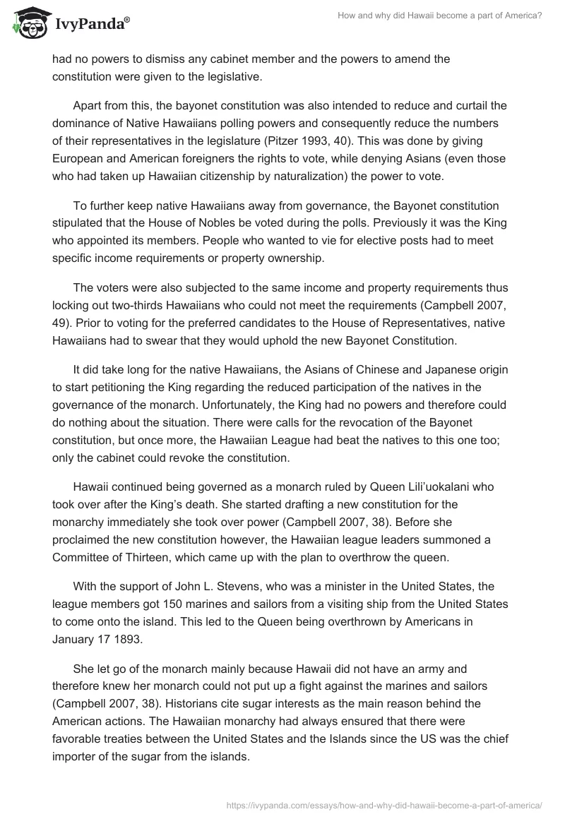 How and why did Hawaii become a part of America?. Page 2
