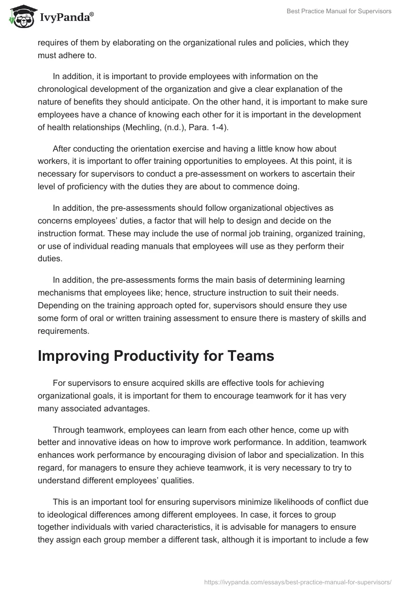 Best Practice Manual for Supervisors. Page 4