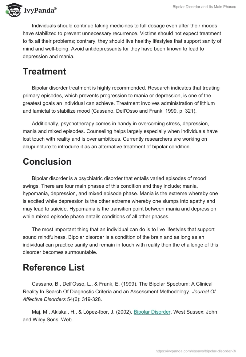 Bipolar Disorder and Its Main Phases. Page 3