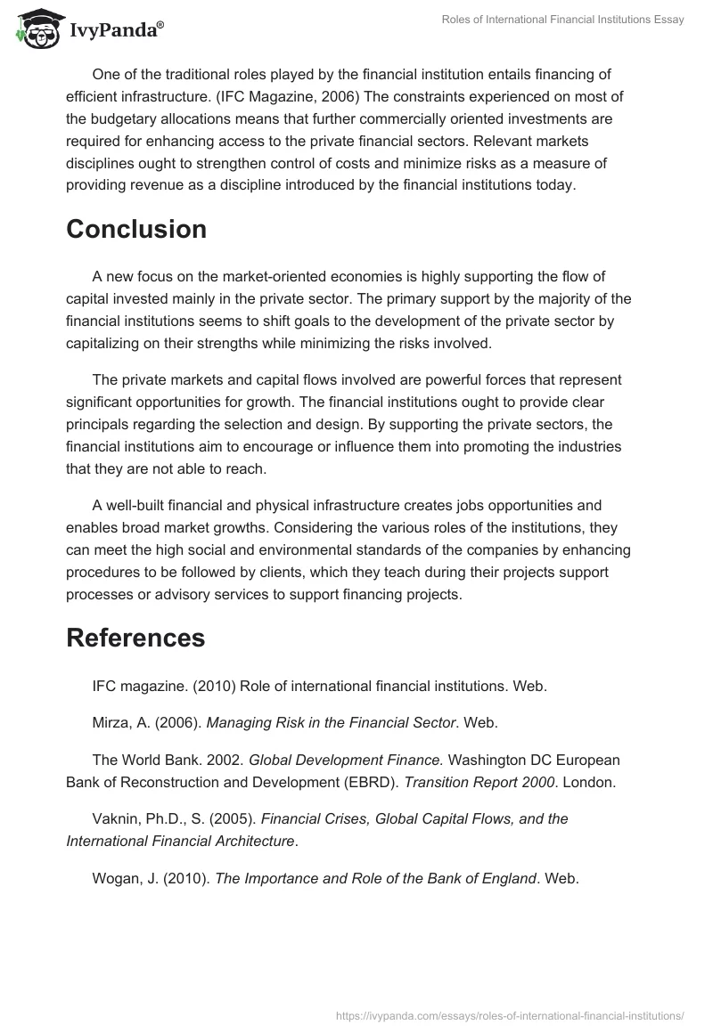 Roles of International Financial Institutions Essay. Page 4