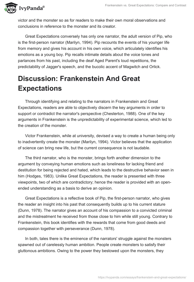 "Frankenstein" vs. "Great Expectations": Compare and Contrast. Page 3