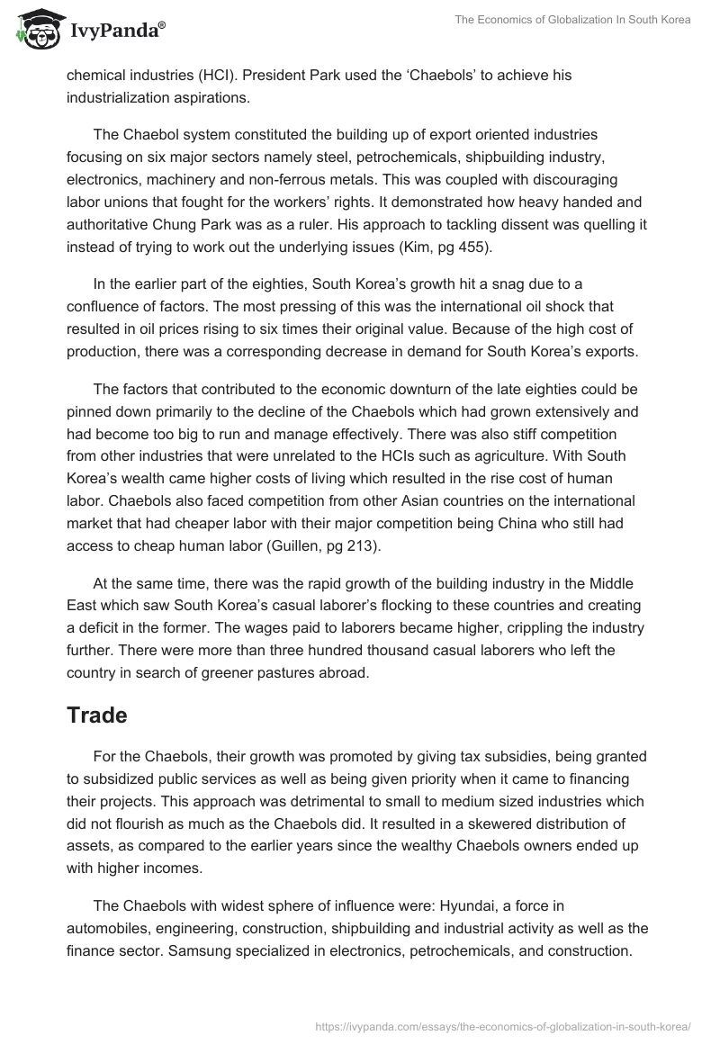 The Economics of Globalization In South Korea. Page 2