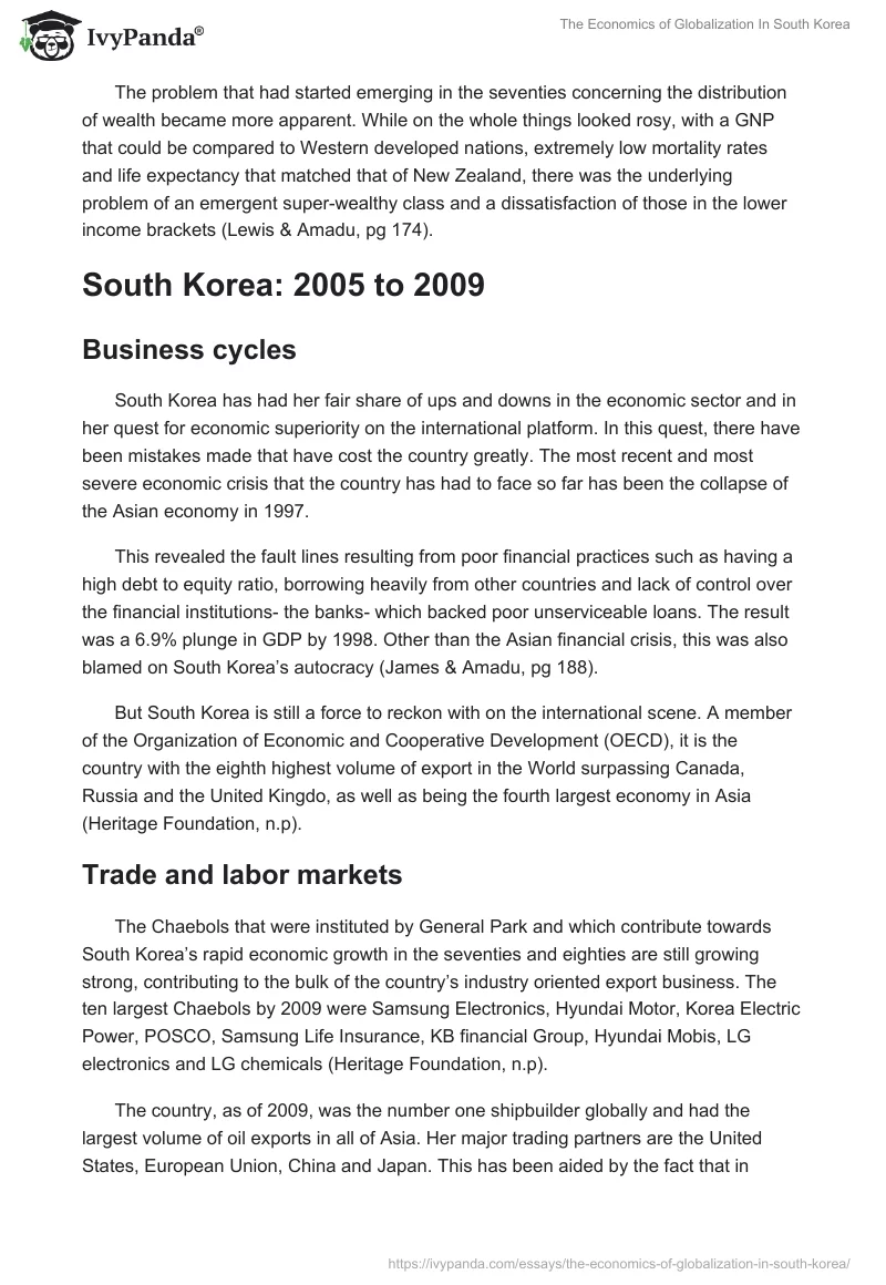 The Economics of Globalization In South Korea. Page 4
