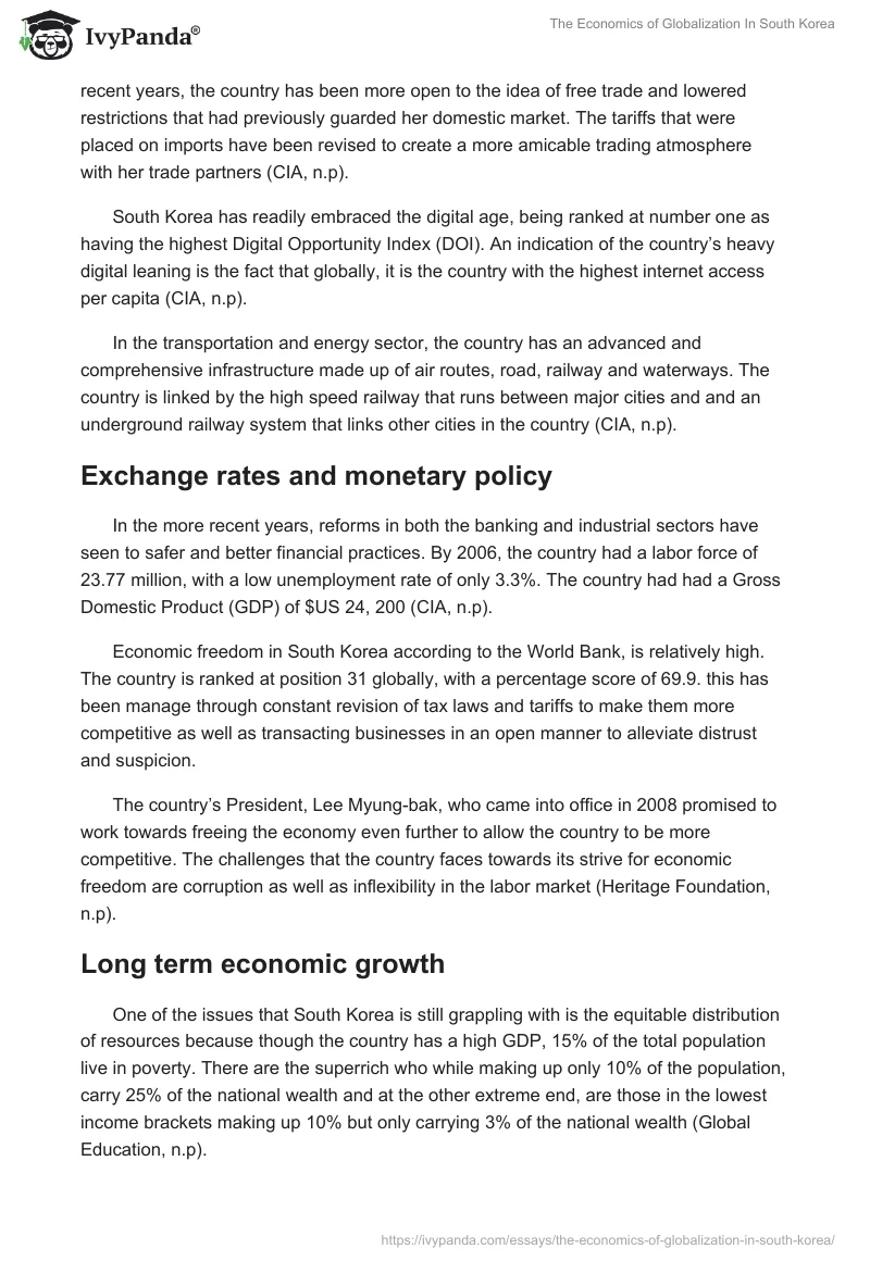 The Economics of Globalization In South Korea. Page 5