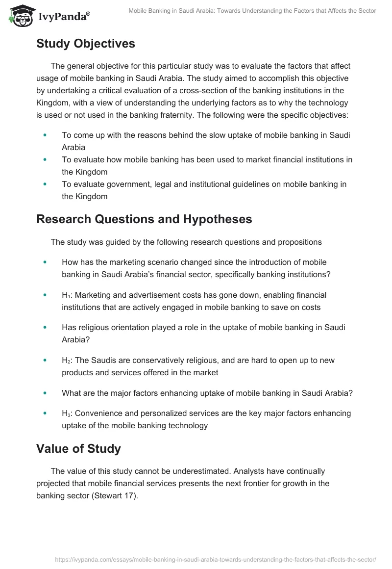 Mobile Banking in Saudi Arabia: Towards Understanding the Factors that Affects the Sector. Page 5