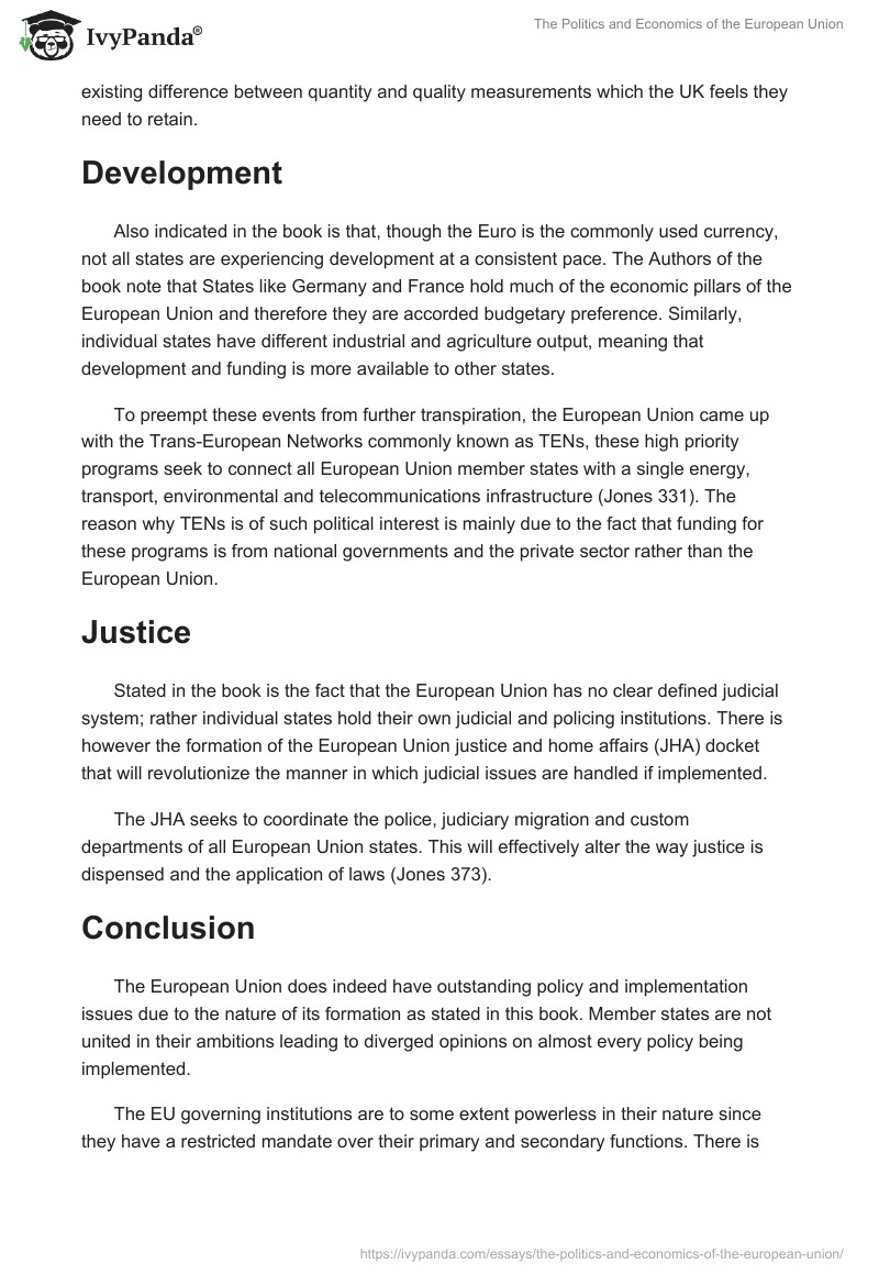 The Politics and Economics of the European Union. Page 3