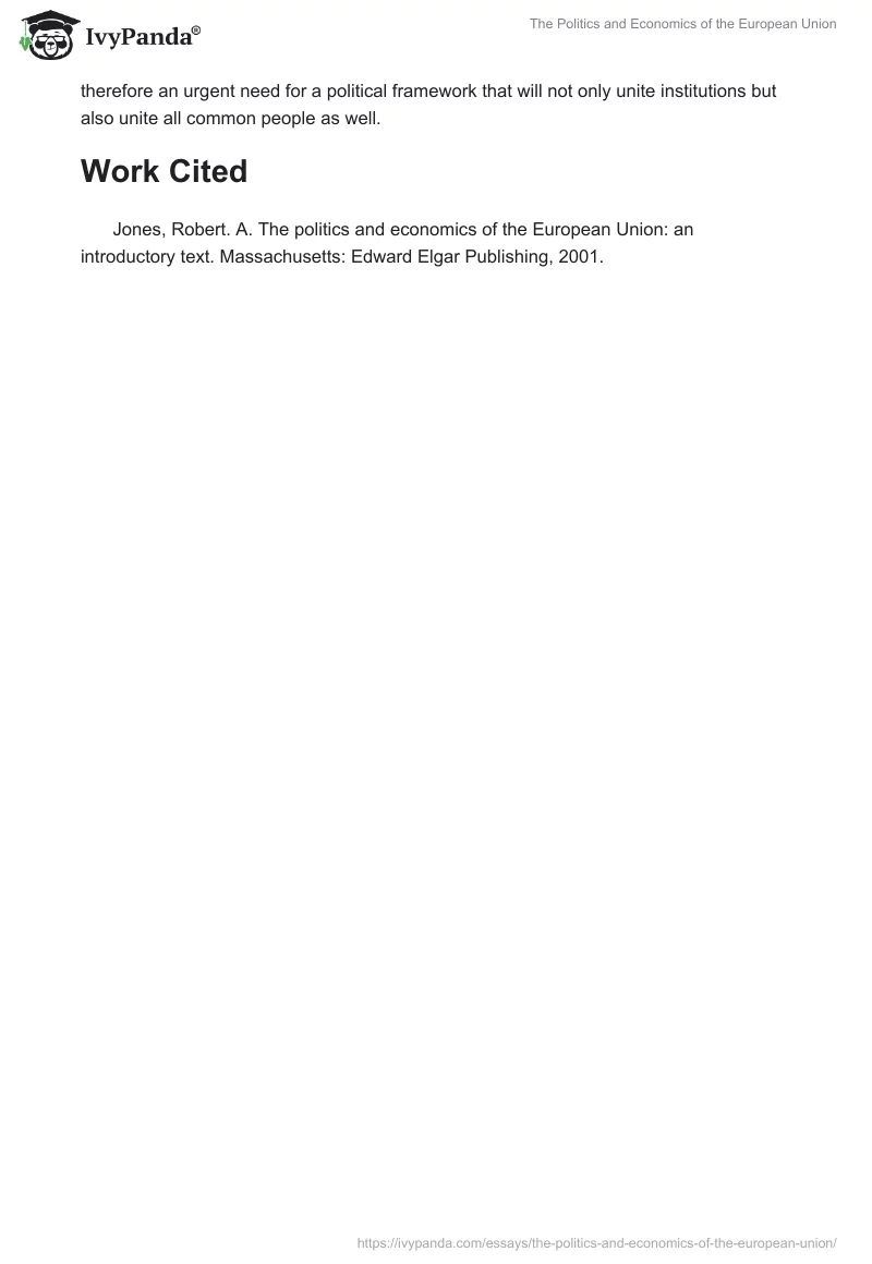 The Politics and Economics of the European Union. Page 4