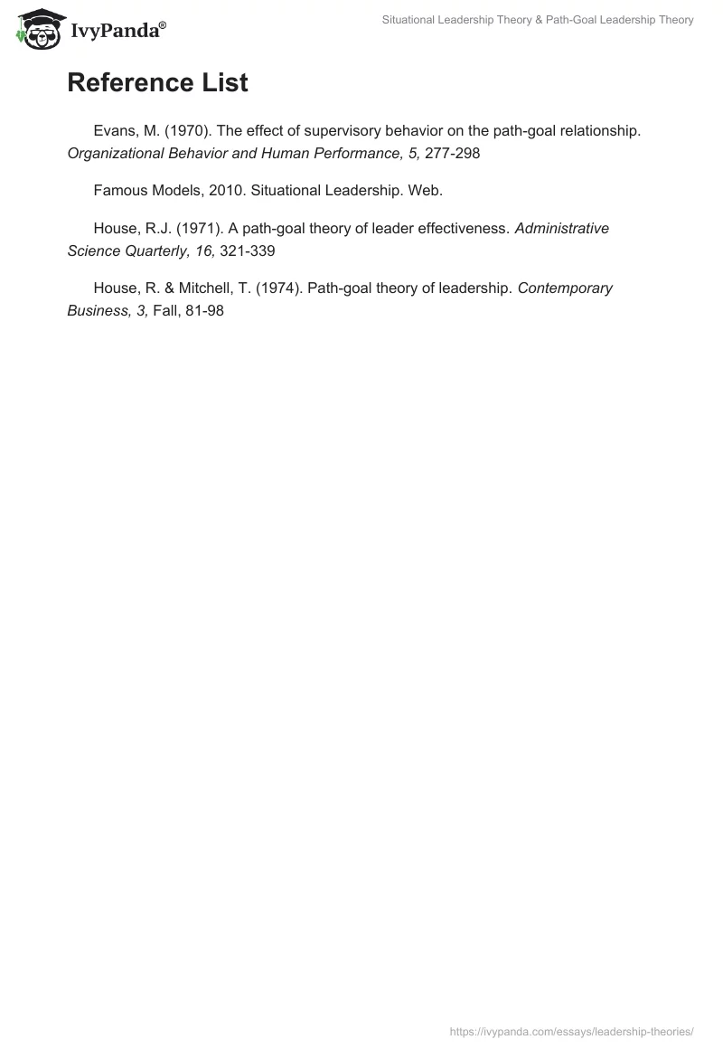 Situational Leadership Theory & Path-Goal Leadership Theory. Page 4