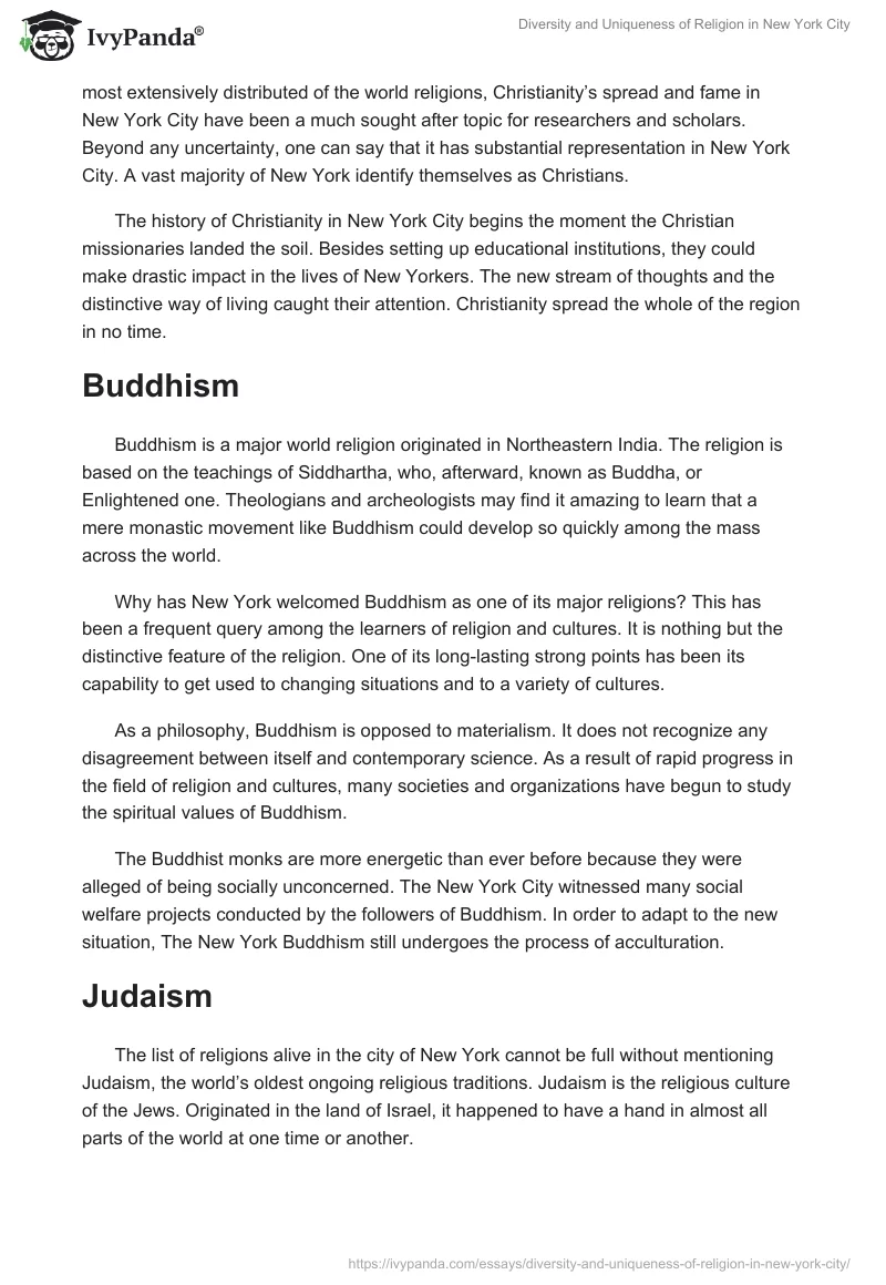 Diversity and Uniqueness of Religion in New York City. Page 4
