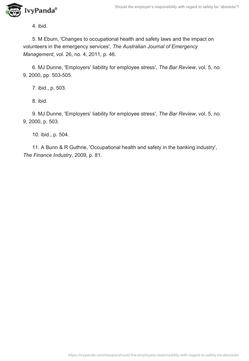 Should the employer’s responsibility with regard to safety be “absolute”?. Page 5