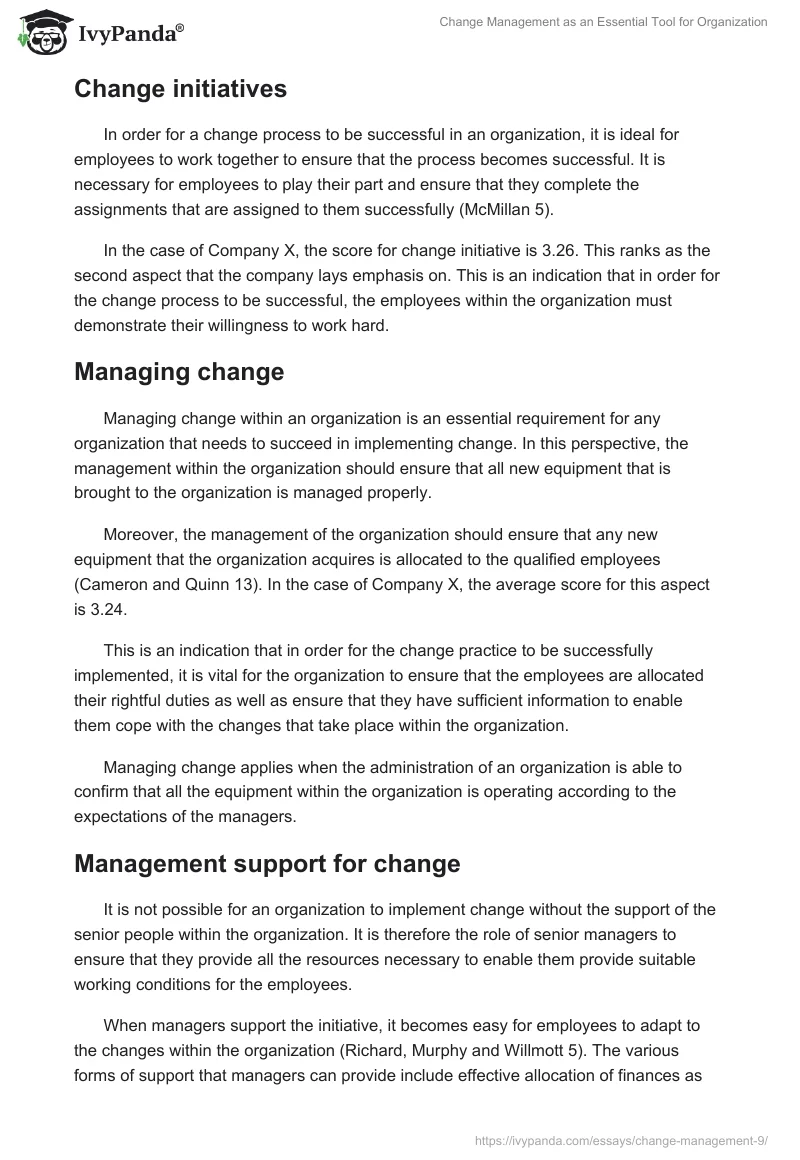 Change Management as an Essential Tool for Organization. Page 2