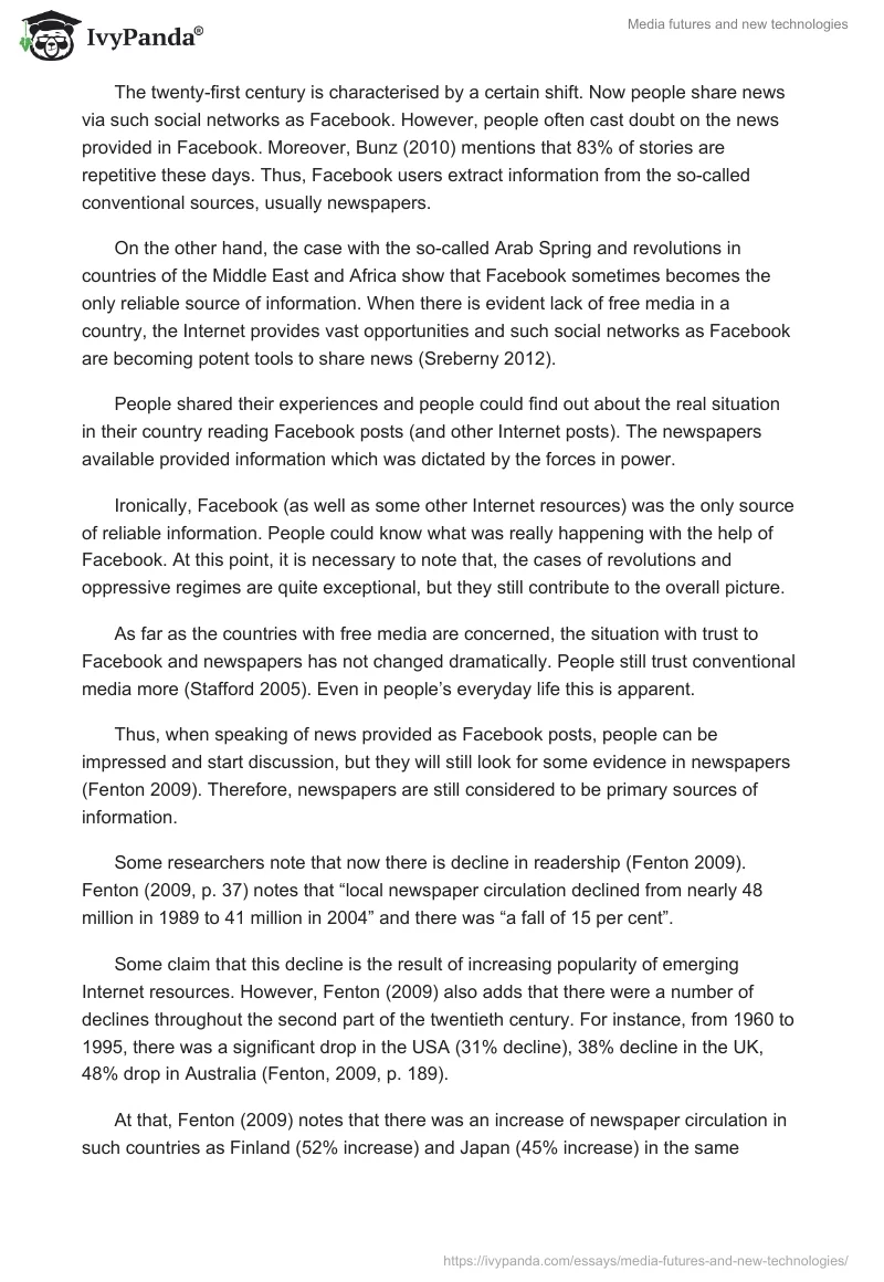 Media futures and new technologies. Page 2