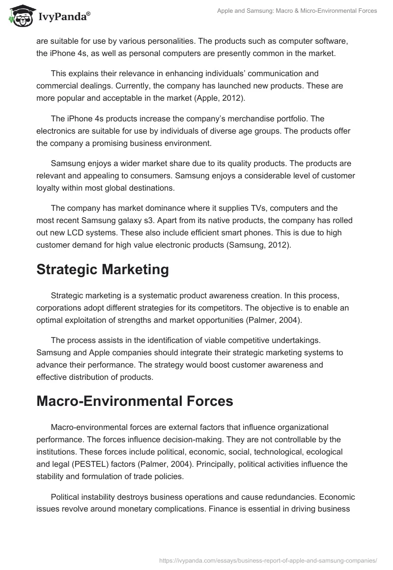 Apple and Samsung: Macro & Micro-Environmental Forces. Page 4