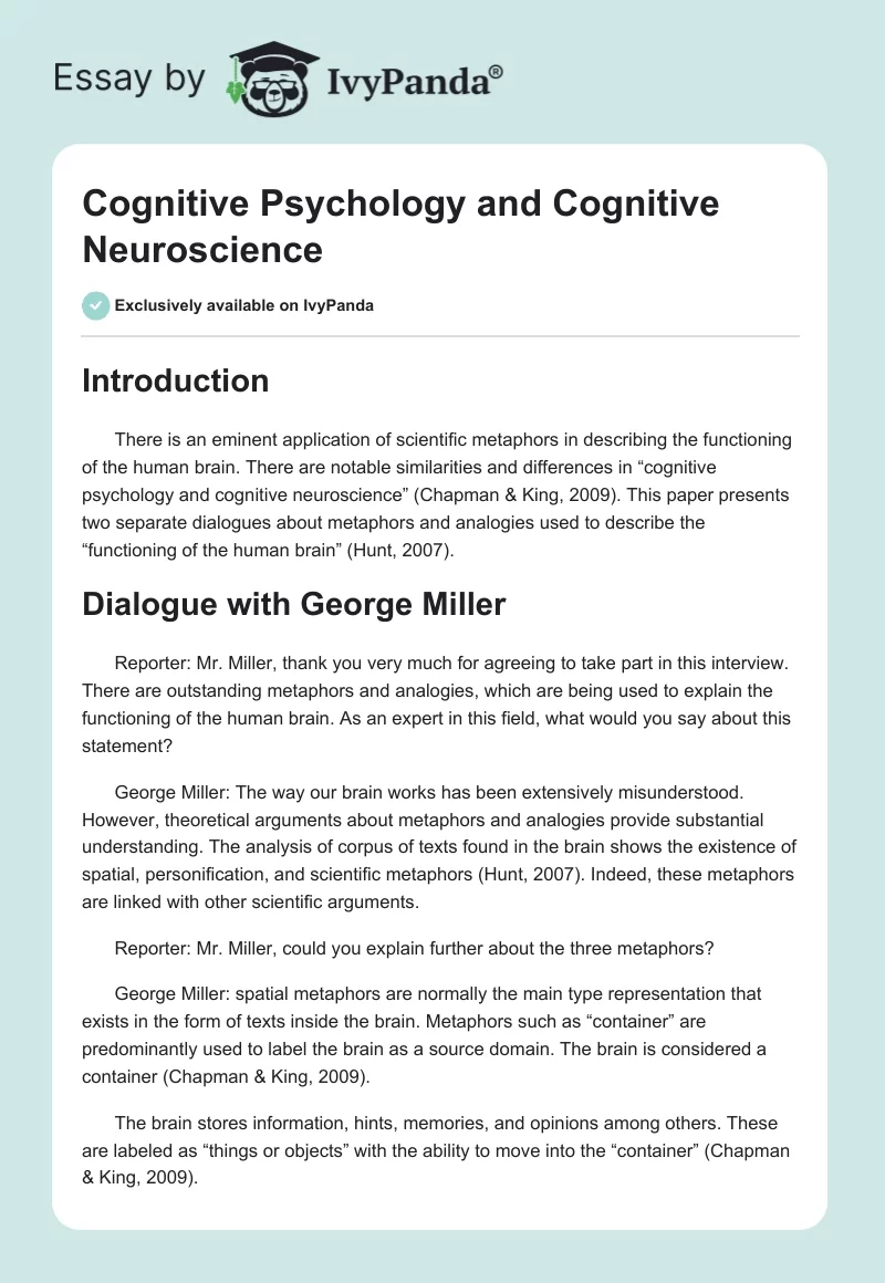 Cognitive Psychology and Cognitive Neuroscience. Page 1