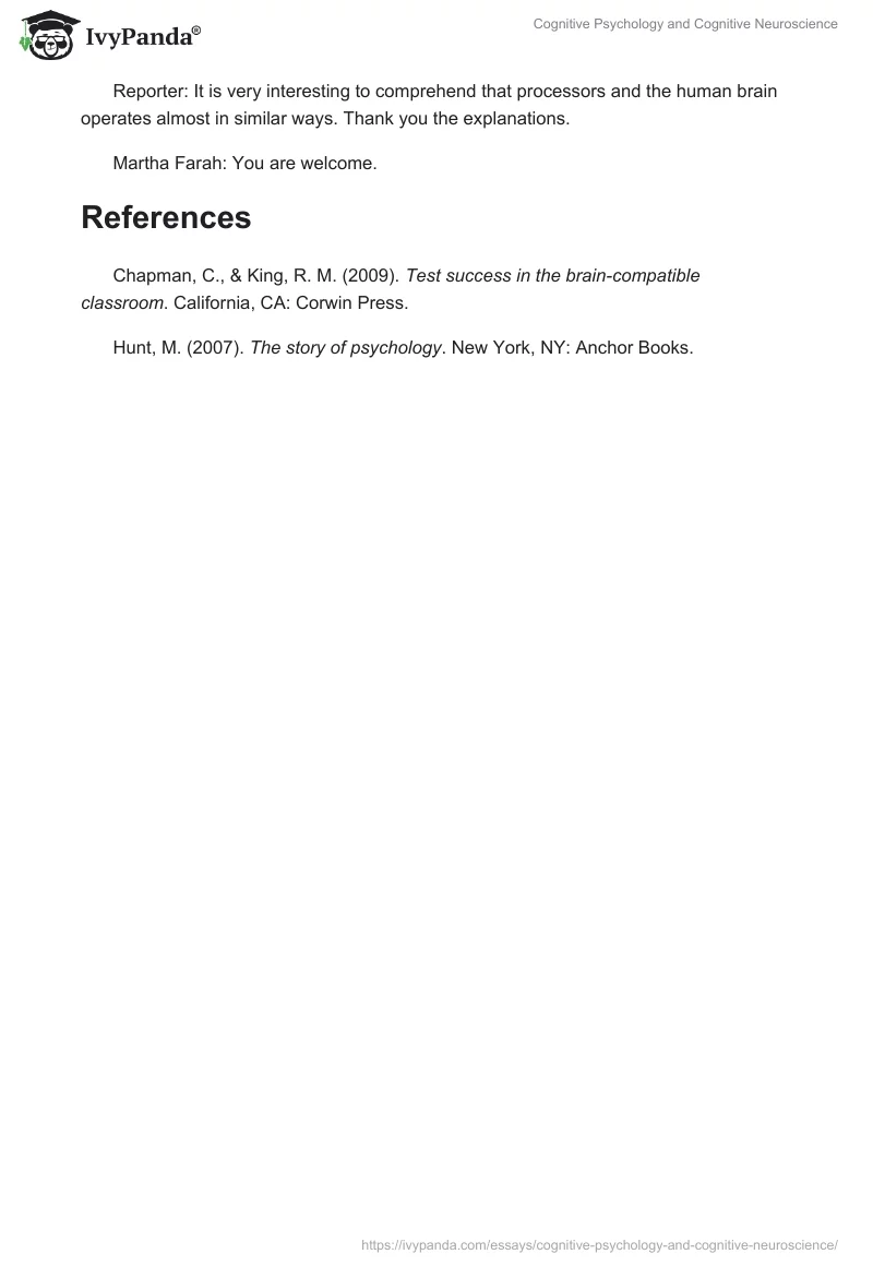 Cognitive Psychology and Cognitive Neuroscience. Page 3