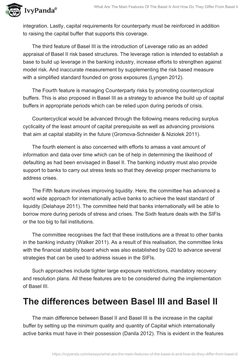 What Are The Main Features Of The Basel Iii And How Do They Differ From Basel Ii. Page 2