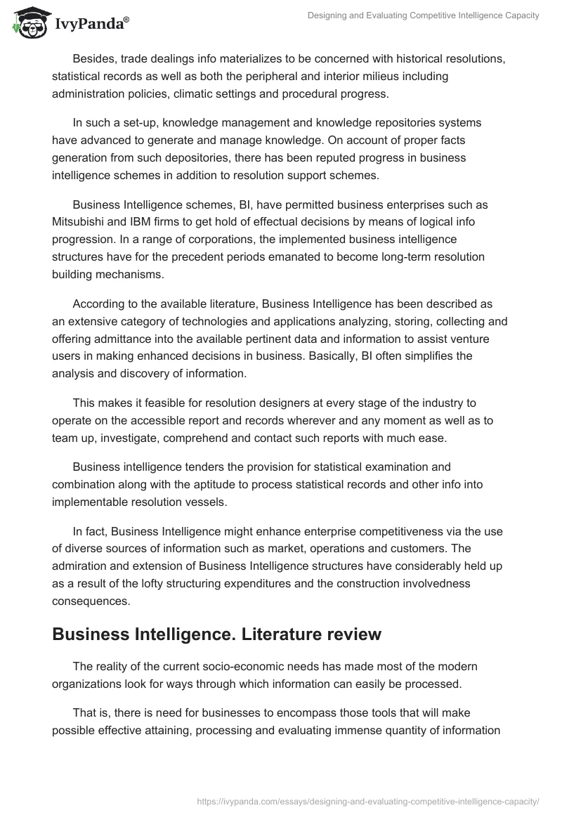 Designing and Evaluating Competitive Intelligence Capacity. Page 2
