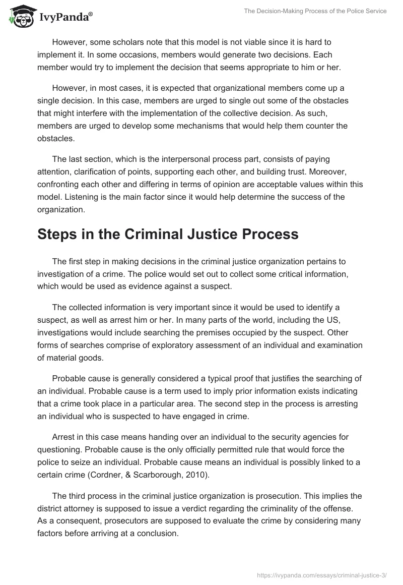 The Decision-Making Process of the Police Service. Page 3