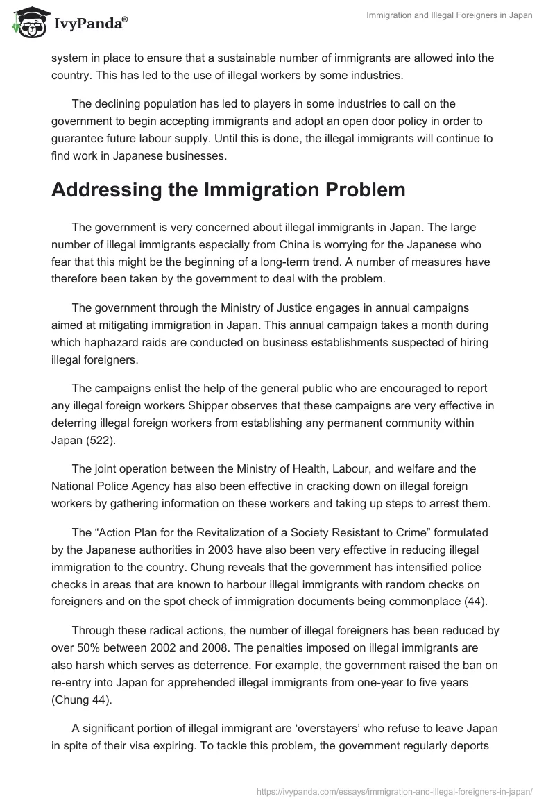 Immigration and Illegal Foreigners in Japan. Page 5