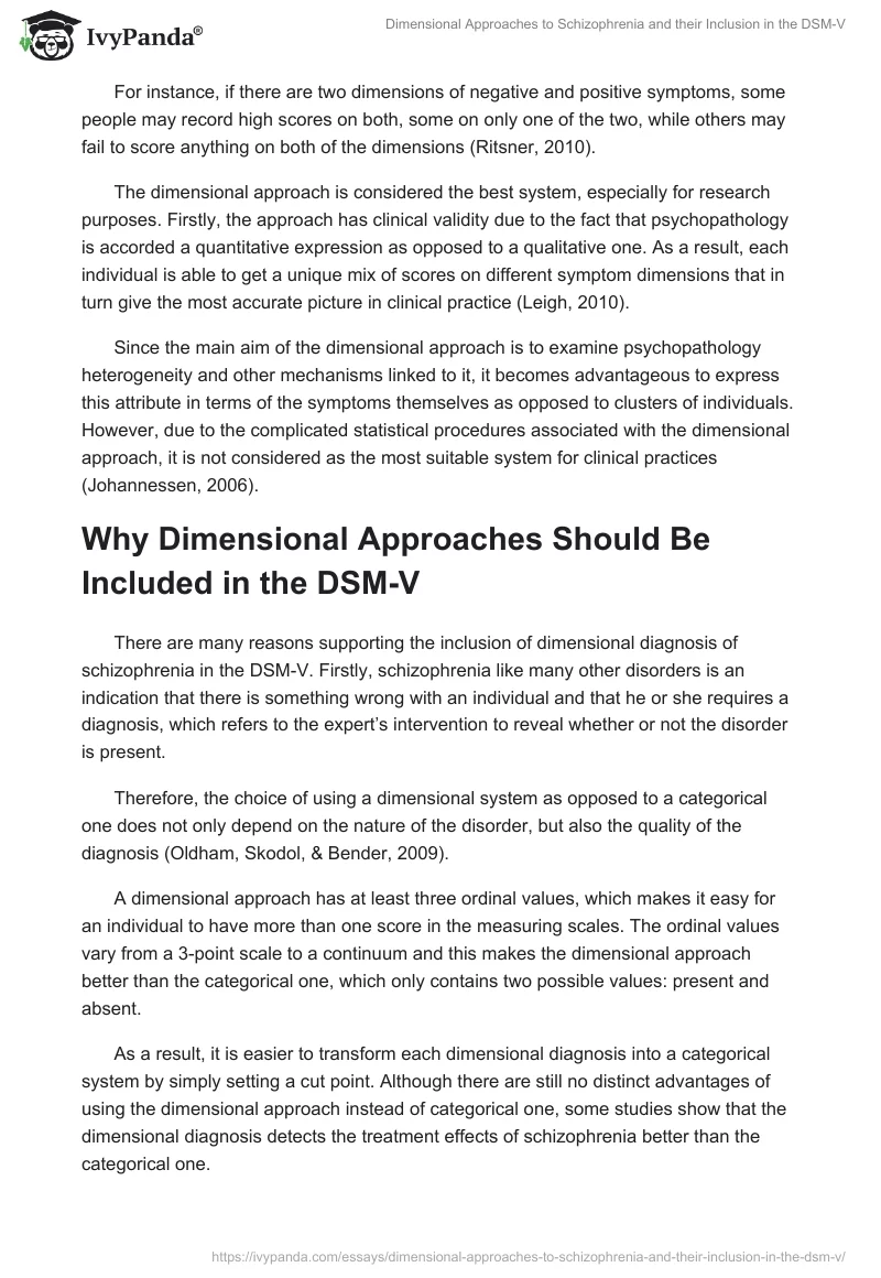 Dimensional Approaches to Schizophrenia and their Inclusion in the DSM-V. Page 3