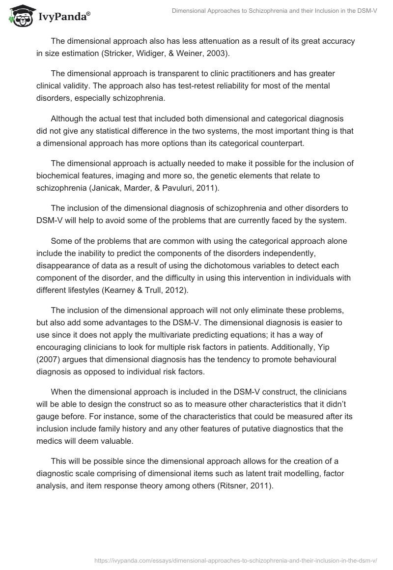 Dimensional Approaches to Schizophrenia and their Inclusion in the DSM-V. Page 4