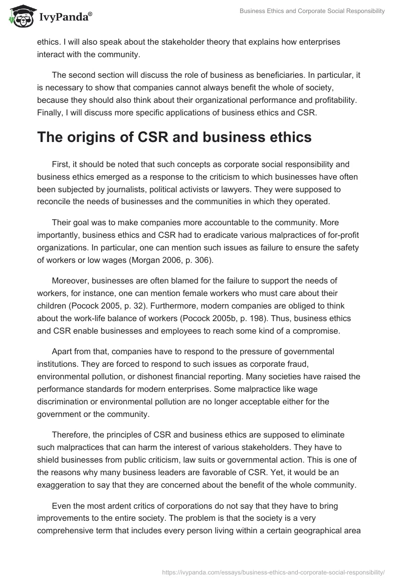 Business Ethics and Corporate Social Responsibility. Page 2