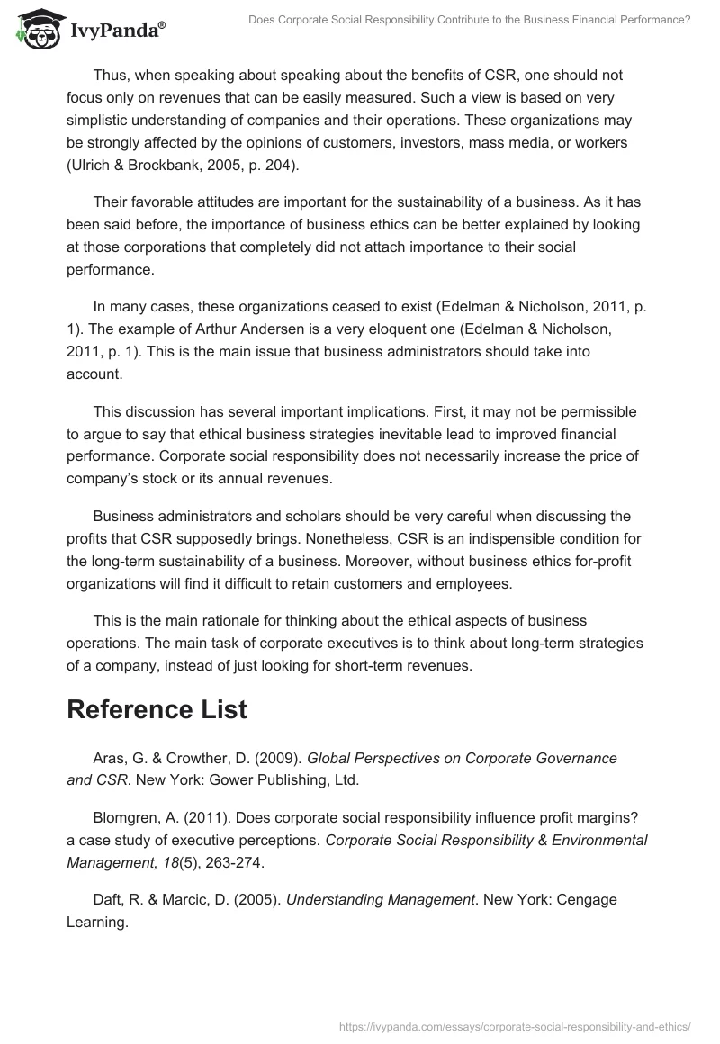 Does Corporate Social Responsibility Contribute to the Business Financial Performance?. Page 4