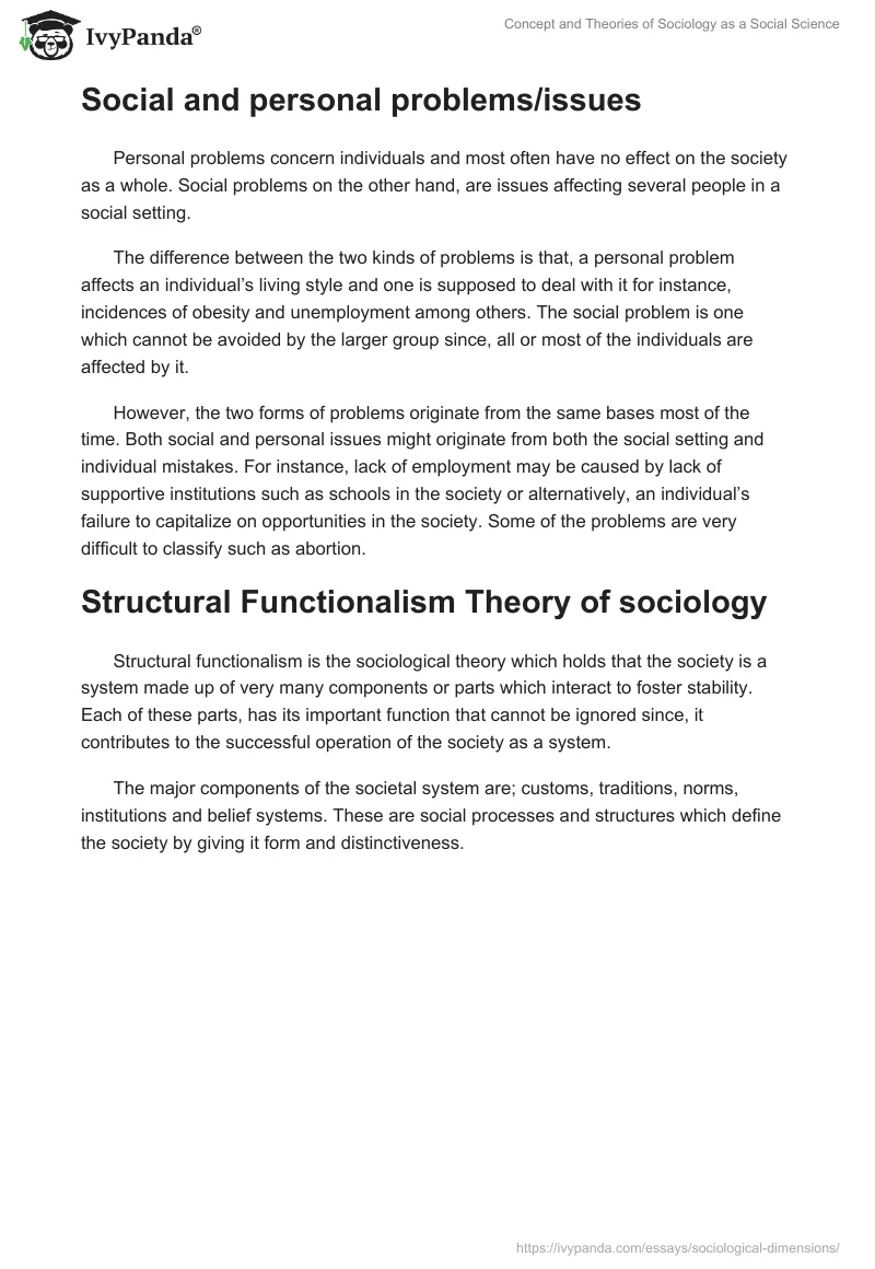 Concept and Theories of Sociology as a Social Science. Page 2
