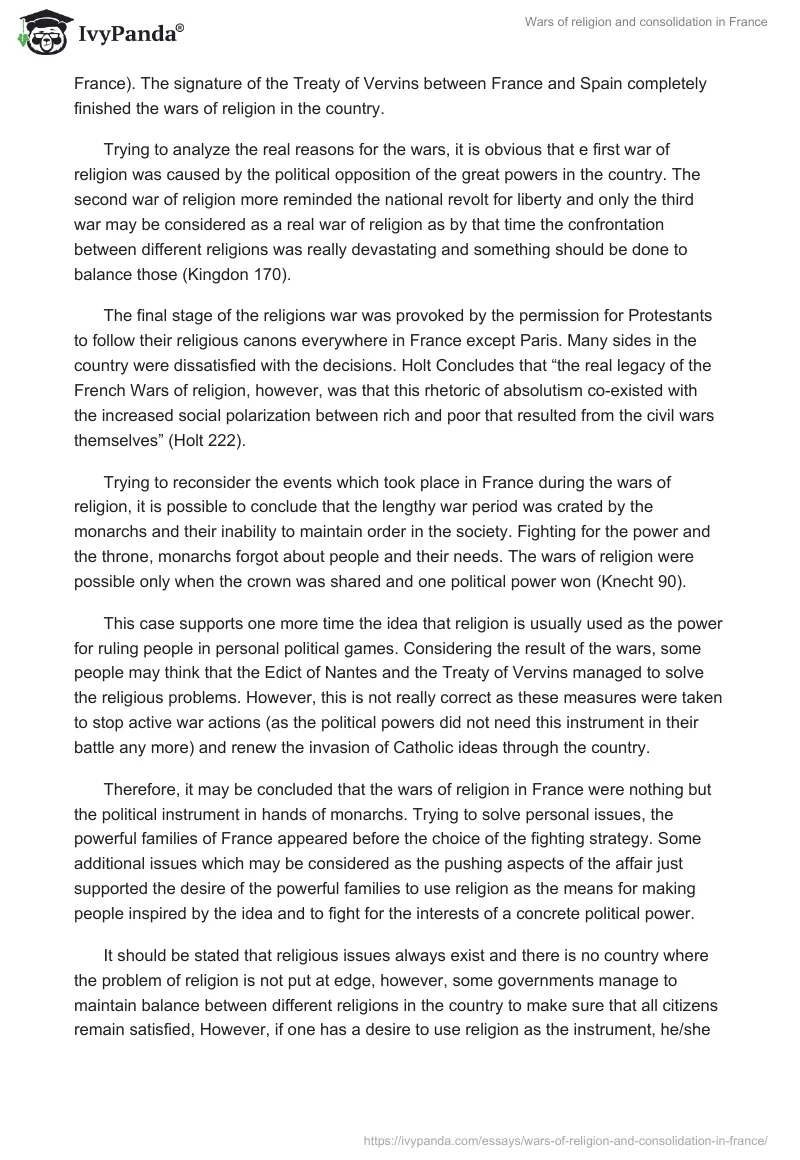 Wars of Religion and Consolidation in France. Page 2