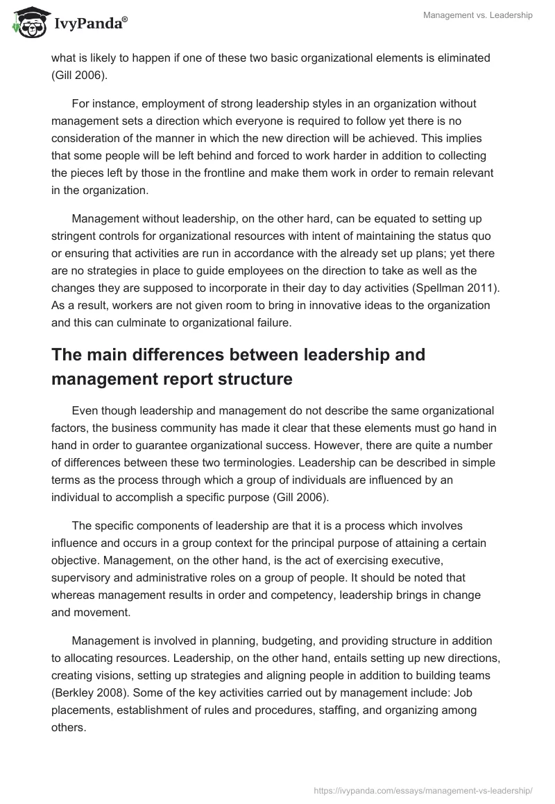 Management vs. Leadership. Page 2