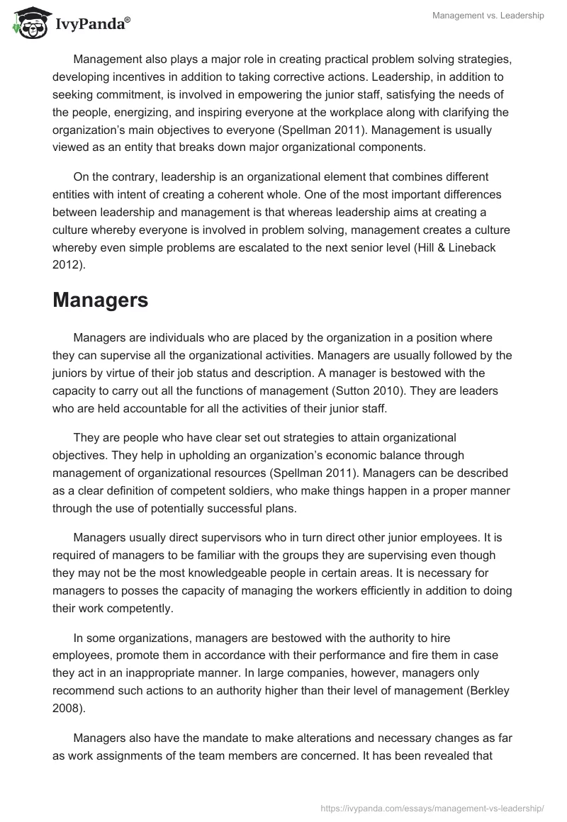 Management vs. Leadership. Page 3