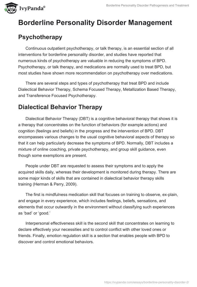 Borderline Personality Disorder Pathogenesis and Treatment. Page 3