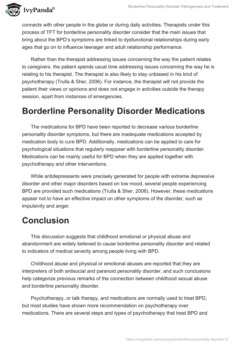 Borderline Personality Disorder Pathogenesis and Treatment. Page 5