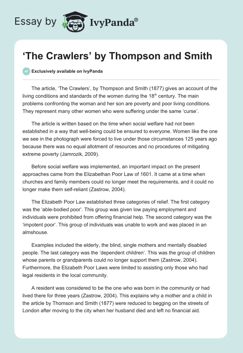 ‘The Crawlers’ by Thompson and Smith. Page 1