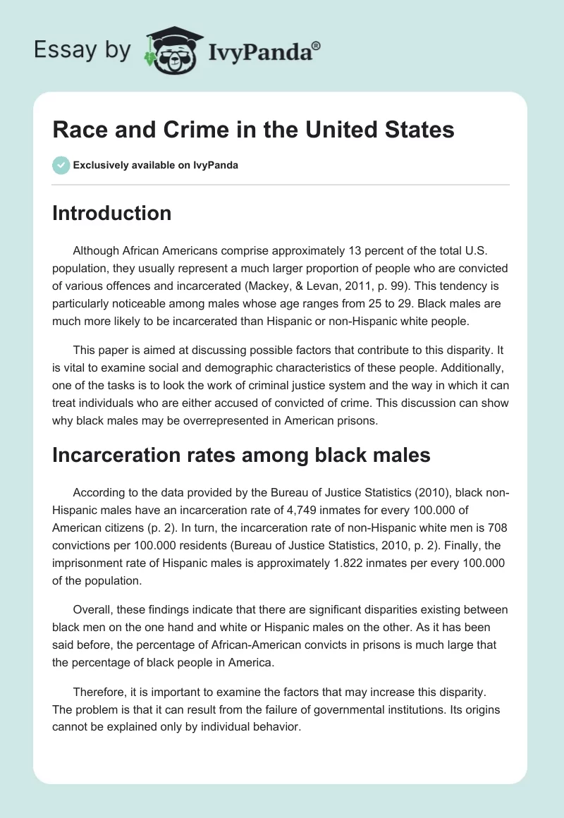 Race and Crime in the United States. Page 1