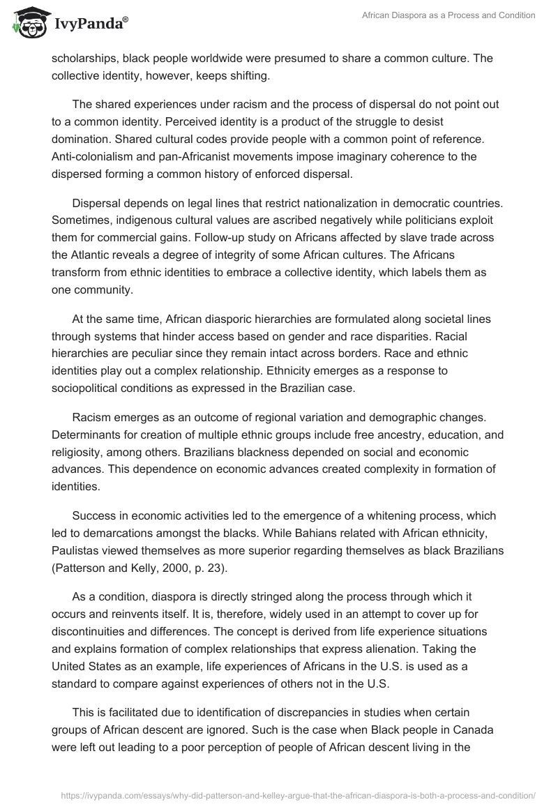 African Diaspora as a Process and Condition. Page 2