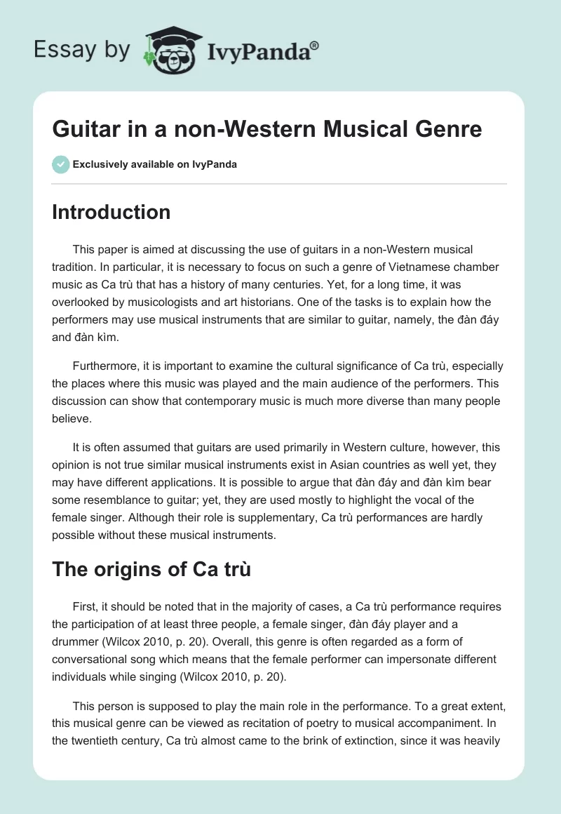 Guitar in a Non-Western Musical Genre. Page 1