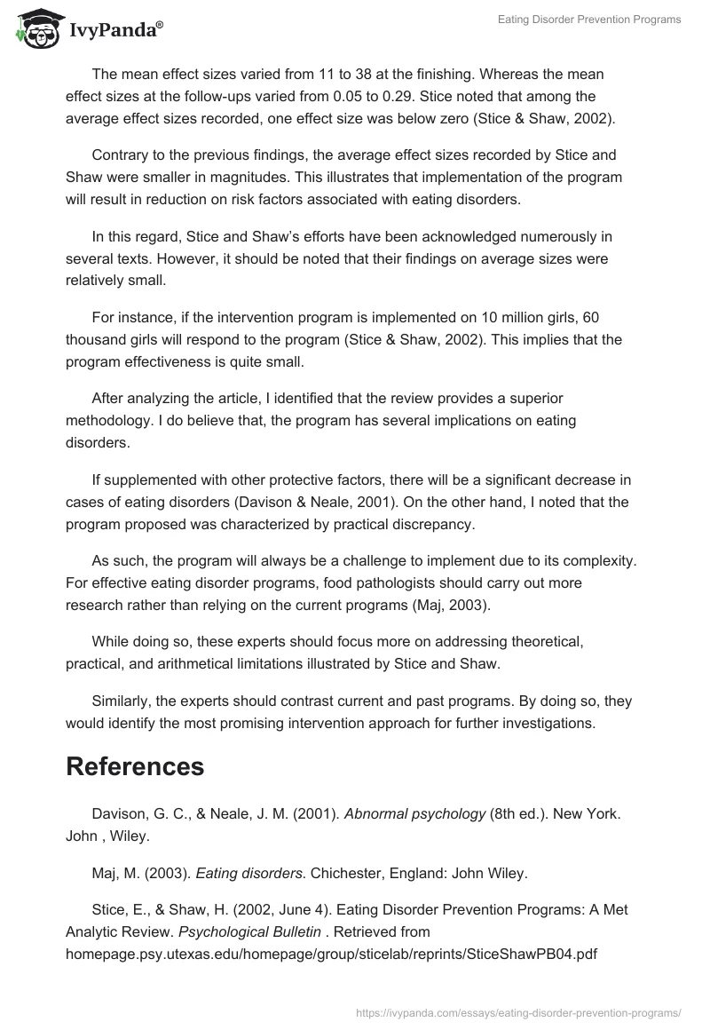 Eating Disorder Prevention Programs. Page 2